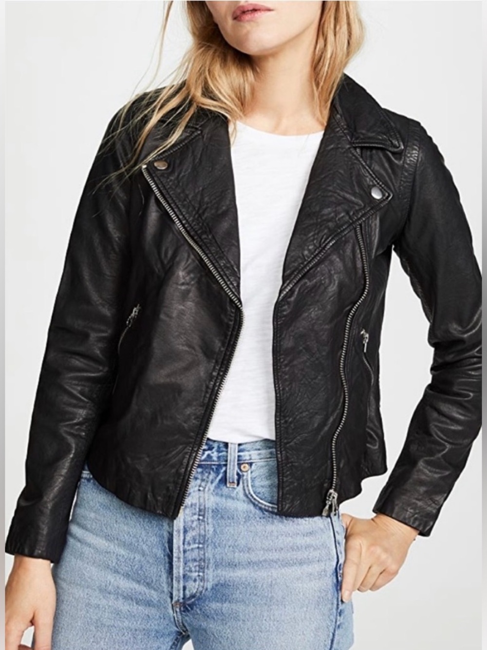 NWT Madewell Washed Leather Motorcycle Jacket moto M Style E0488
